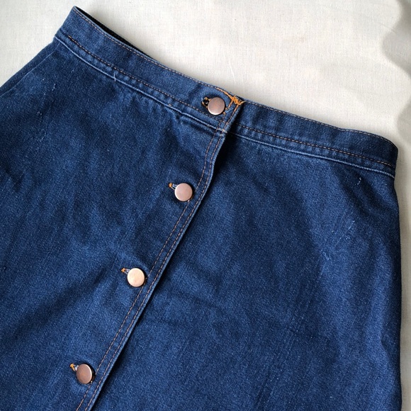 OOAK THRIFT FLIP Dark Wash Cutoff Denim Skirt - Picture 1 of 4